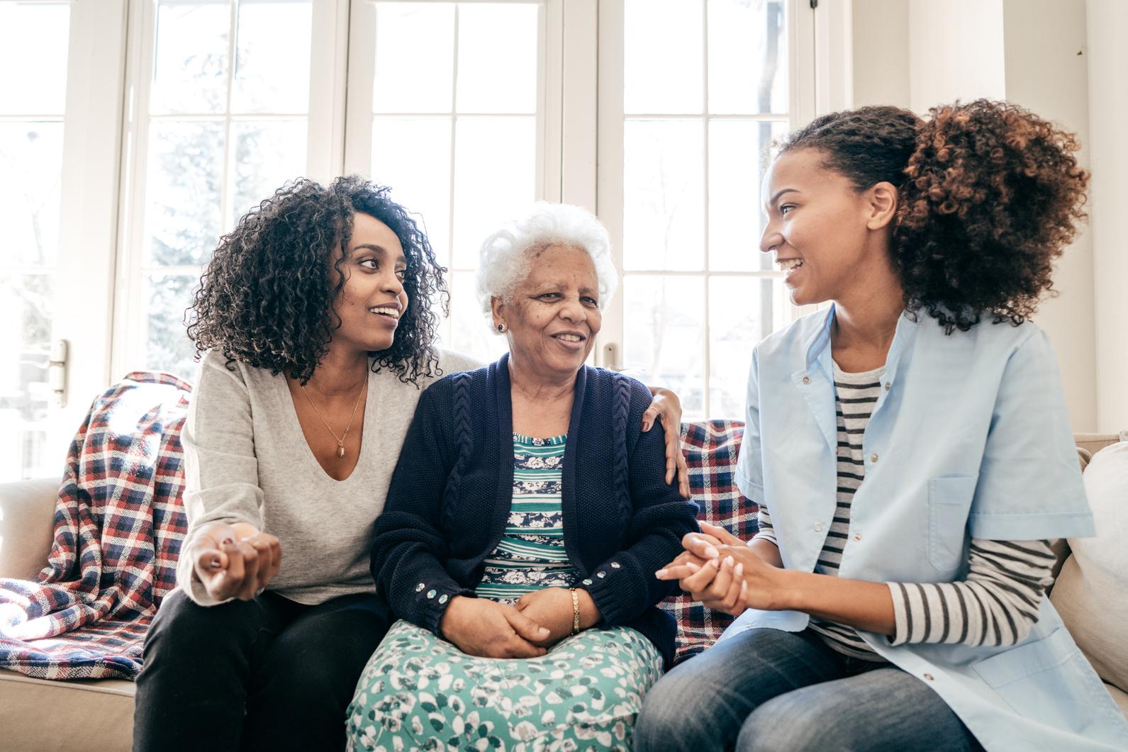 Three women talking